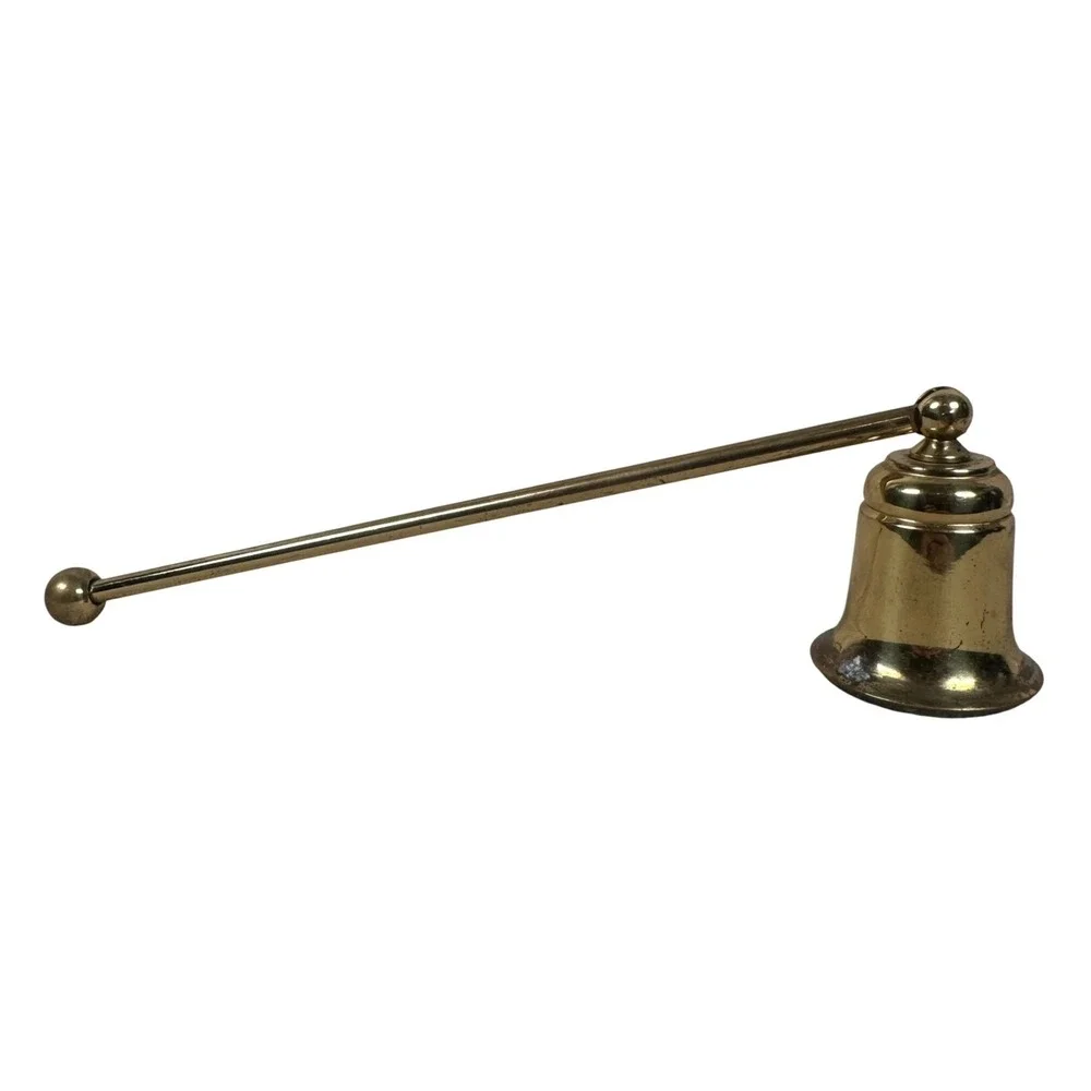 Vintage Polished Brass Candle Snuffer‎ Long Handle Wick Extinguisher Gold Gift